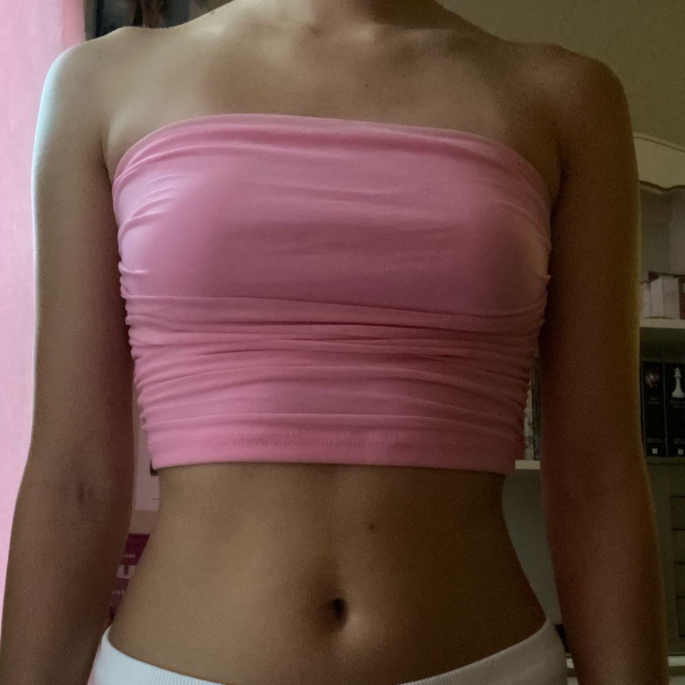 Pink Strapless Tube Top